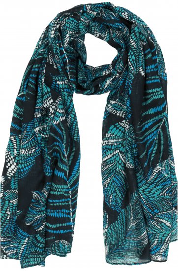 Ulla Popken Leaf Dot Scarf Navy - Doplňky - 