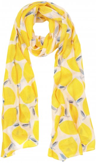 Ulla Popken Lemon Print Scarf Sun Yellow - Doplňky - 