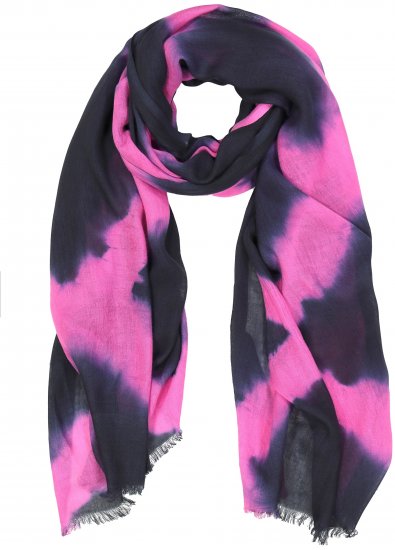 Ulla Popken Two Tone Fringed Hem Scarf Bold Pink - Doplňky - 