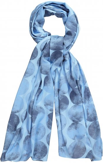 Ulla Popken Circle Print Scarf Blue - Doplňky - 