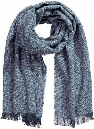 Ulla Popken Fringed Hem Knit Scarf Deep Aqua - Doplňky - 