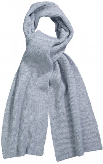 Ulla Popken Ribbed Knit Scarf Light Grey Melange - Doplňky - 