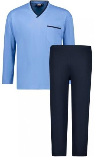 Adamo Beppo Long Sleeve Pyjama Light Blue - Spodní prádlo - Spodní Prádlo Nadměrné Velikosti 2XL-8XL