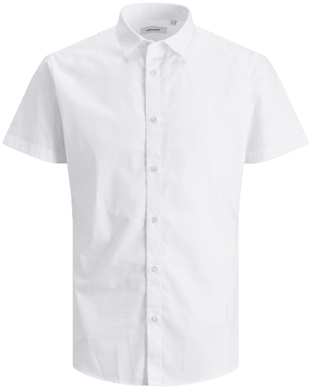 Jack & Jones JOE Shirt Short sleeve Plain Casual White - Košile - Košile 2XL-10XL