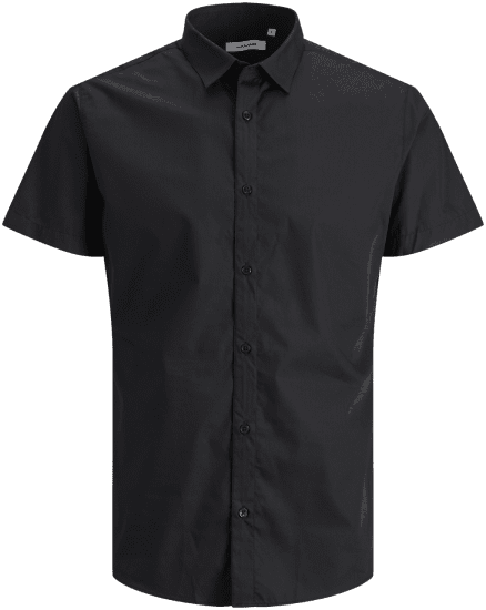Jack & Jones JOE Shirt Short Sleeve Plain Casual Black - Košile - Košile 2XL-10XL