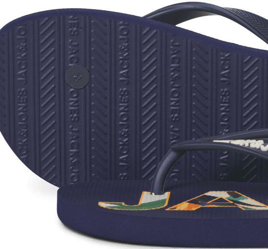 Jack & Jones Logo Palm Print Flip Flop Slippers Medieval Blue - Pánská obuv 40-52 - 