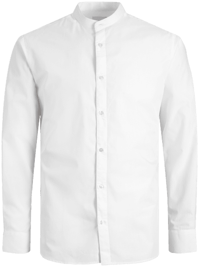 Motley Denim Big Sizes for Men Jack & Jones JOE Shirt Long Sleeve Plain Casual White