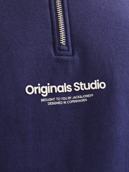 Jack & Jones Esterbro High Neck Quarter Zip Sweatshirt Ocean Cavern - Mikiny & mikiny s kapucí - Mikiny & Mikiny s kapucí 2XL-12XL
