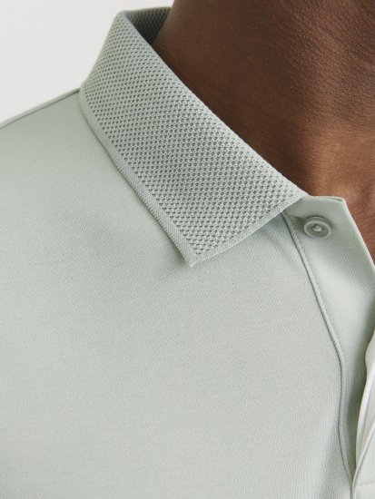 Jack & Jones Rodney Short Sleeve Polo Aqua Gray - Polokošile - Polokošile 2XL-8XL - Trička s límečkem 2XL-8XL