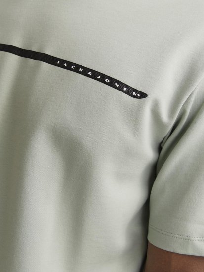 Jack & Jones FUSION Full Branding T-Shirt Aqua Grey - Trička - Trička nadměrné velikosti - 2XL-14XL