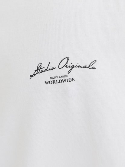 Jack & Jones Lington Back And Front Print Crew Neck T-Shirt Bright White - Trička - Trička nadměrné velikosti - 2XL-14XL