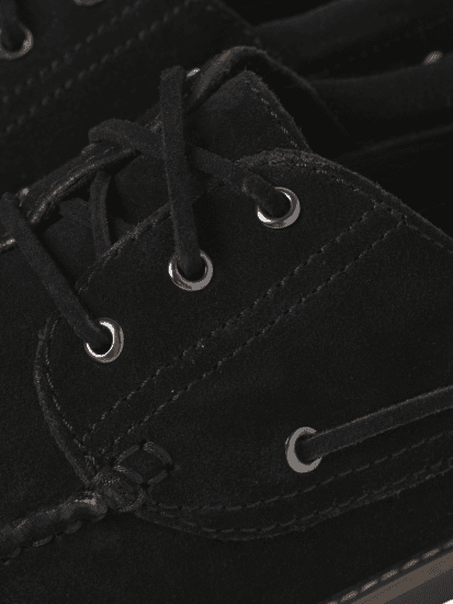Jack & Jones Brooklyn Suede Boat Shoes Black - Pánská obuv 40-52 - 