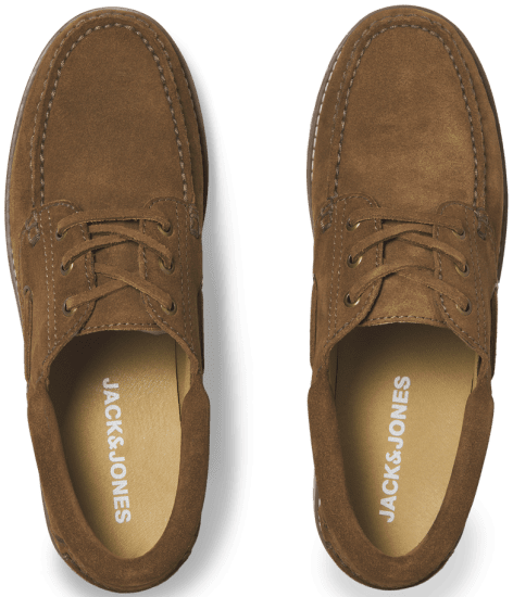 Jack & Jones Brooklyn Suede Boat Loafers Cognac - Pánská obuv 40-52 - 