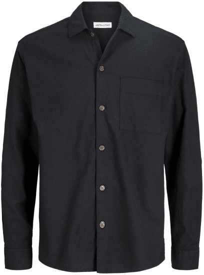 Jack & Jones TRISTAN Overshirt Long Sleeve Black - Košile - Košile 2XL-10XL