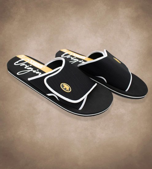 D555 DRAKE Slippers With Velcro Fastening Black - Pánská obuv 40-52 - 