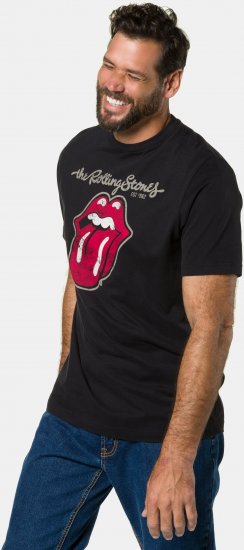 JP1880 Rolling Stones Graphic Band Comfort Fit T-Shirt Black - Trička - Trička nadměrné velikosti - 2XL-14XL