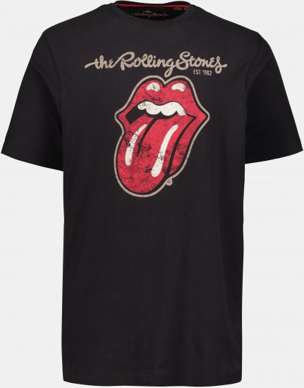 JP1880 Rolling Stones Graphic Band Comfort Fit T-Shirt Black - Trička - Trička nadměrné velikosti - 2XL-14XL