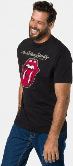 JP1880 Rolling Stones Graphic Band Comfort Fit T-Shirt Black - Trička - Trička nadměrné velikosti - 2XL-14XL