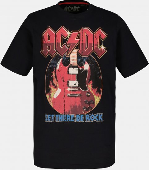 JP1880 ACDC - Let There Be Rock Vintage looking Band T-Shirt Black - Trička - Trička nadměrné velikosti - 2XL-14XL