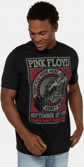 JP1880 Pink Floyd Retro Graphic Comfort Fit Band T-Shirt Black - Trička - Trička nadměrné velikosti - 2XL-14XL
