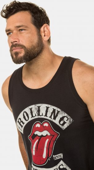 JP1880 Rolling Stones Graphic Band Tank Top Black - Trička - Trička nadměrné velikosti - 2XL-14XL