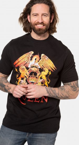 JP1880 Queen Graphic Comfort Fit Band T-Shirt Black - Trička - Trička nadměrné velikosti - 2XL-14XL