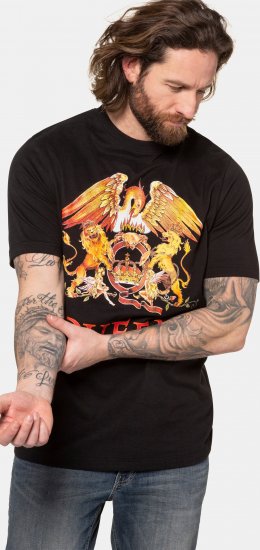 JP1880 Queen Graphic Comfort Fit Band T-Shirt Black - Trička - Trička nadměrné velikosti - 2XL-14XL
