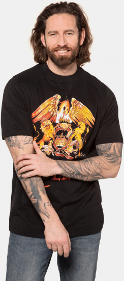 JP1880 Queen Graphic Comfort Fit Band T-Shirt Black - Trička - Trička nadměrné velikosti - 2XL-14XL