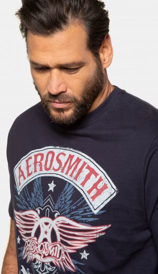 JP1880 Aerosmith Graphic Comfort Fit Band T-Shirt Black - Trička - Trička nadměrné velikosti - 2XL-14XL
