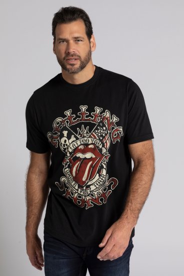 JP1880 Rolling Stones Graphic Comfort Fit Band T-Shirt Black - Trička - Trička nadměrné velikosti - 2XL-14XL