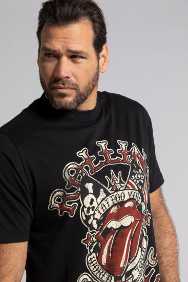 JP1880 Rolling Stones Graphic Comfort Fit Band T-Shirt Black - Trička - Trička nadměrné velikosti - 2XL-14XL