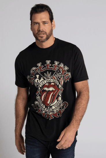 JP1880 Rolling Stones Graphic Comfort Fit Band T-Shirt Black - Trička - Trička nadměrné velikosti - 2XL-14XL