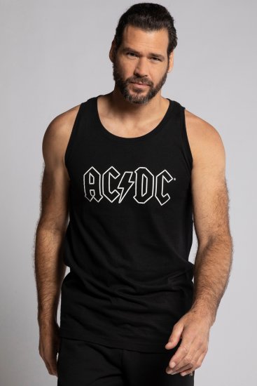 JP1880 AC/DC Graphic Comfort Fit Band Tank Top Black - Trička - Trička nadměrné velikosti - 2XL-14XL
