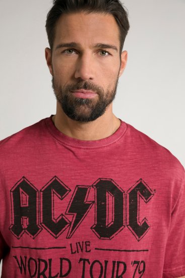 JP1880 AC/DC World Tour Graphic Comfort Fit Band T-Shirt Dark Red - Trička - Trička nadměrné velikosti - 2XL-14XL