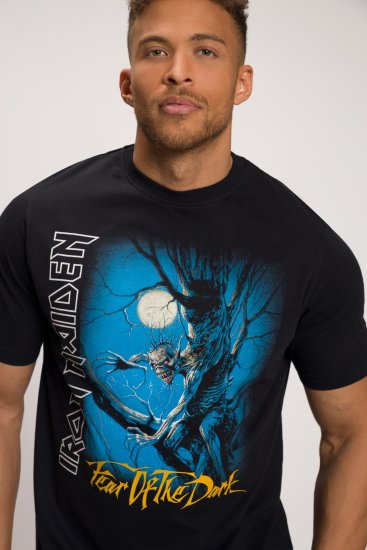 JP1880 Iron Maiden Graphic Comfort Fit Band T-Shirt Black - Trička - Trička nadměrné velikosti - 2XL-14XL