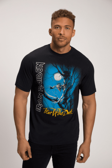 JP1880 Iron Maiden Graphic Comfort Fit Band T-Shirt Black - Trička - Trička nadměrné velikosti - 2XL-14XL