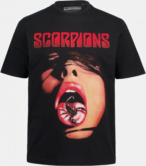 JP1880 Scorpions Graphic Comfort Fit Band T-Shirt Black - Trička - Trička nadměrné velikosti - 2XL-14XL
