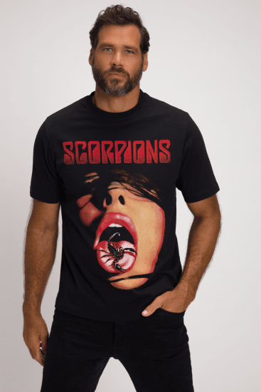 JP1880 Scorpions Graphic Comfort Fit Band T-Shirt Black - Trička - Trička nadměrné velikosti - 2XL-14XL