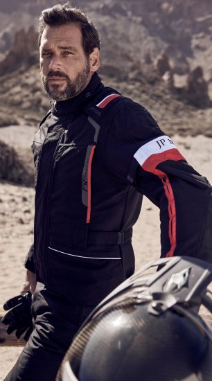 JP1880 Sporty Touring Motorcycle Jacket Black & Red - Motocyklové oblečení v nadměrných velikostech - Motocyklové oblečení ve velkých velikostech pro muže