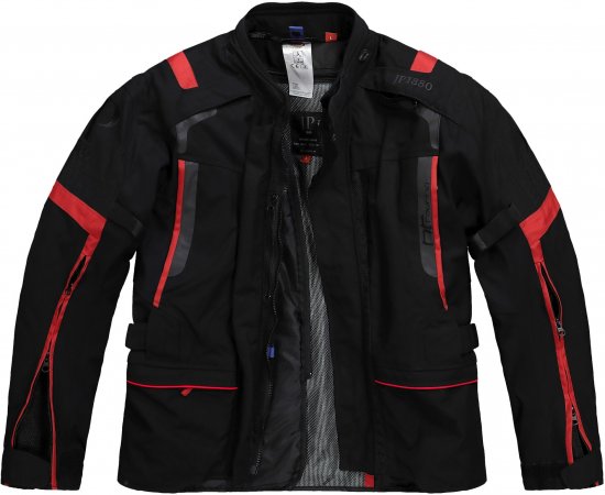 JP1880 Sporty Touring Motorcycle Jacket Black & Red - Motocyklové oblečení v nadměrných velikostech - Motocyklové oblečení ve velkých velikostech pro muže