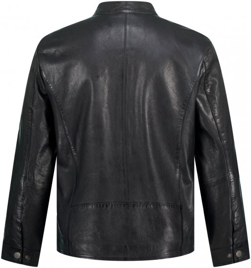 JP1880 Biker Style Leather Jacket Black - Bundy - Bundy Nadměrné Velikosti - 2XL-8XL
