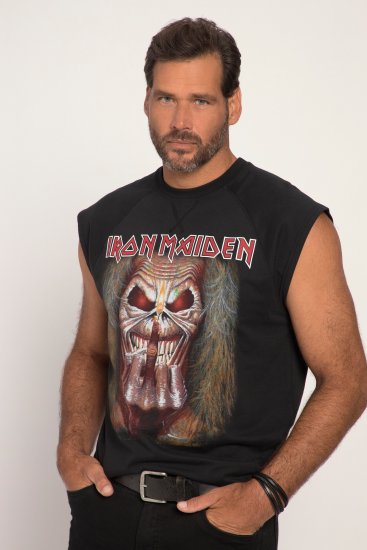 JP1880 Iron Maiden Graphic Comfort Fit Band Tank Top Black - Trička - Trička nadměrné velikosti - 2XL-14XL