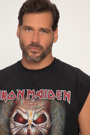 JP1880 Iron Maiden Graphic Comfort Fit Band Tank Top Black - Trička - Trička nadměrné velikosti - 2XL-14XL