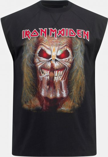 JP1880 Iron Maiden Graphic Comfort Fit Band Tank Top Black - Trička - Trička nadměrné velikosti - 2XL-14XL