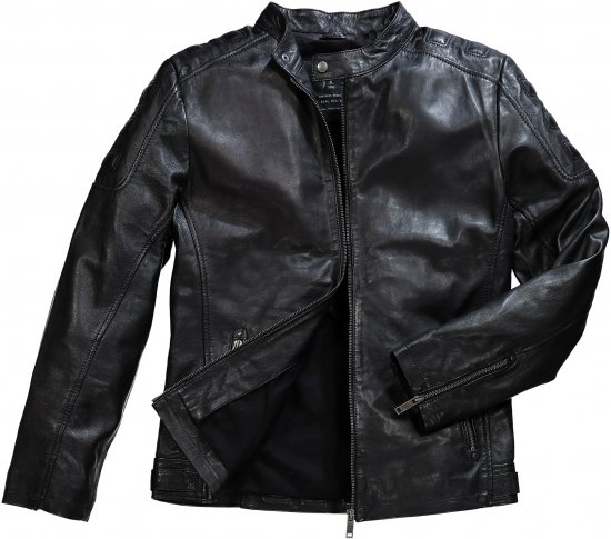 JP1880 Classic Biker Style Leather Jacket Black - Bundy - Bundy Nadměrné Velikosti - 2XL-8XL