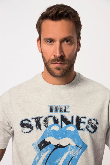JP1880 Rolling Stones Graphic Comfort Fit Band T-Shirt Light Grey - Trička - Trička nadměrné velikosti - 2XL-14XL