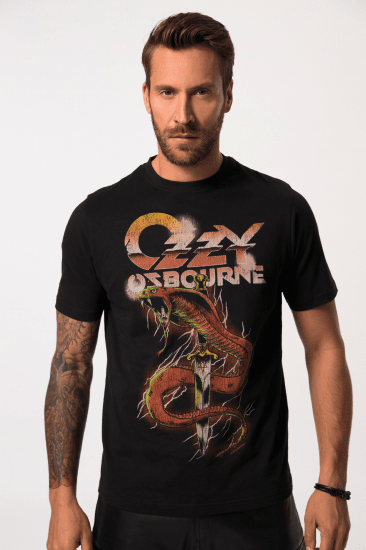 JP1880 Ozzy Osbourne Graphic Band T-Shirt Black - Trička - Trička nadměrné velikosti - 2XL-14XL