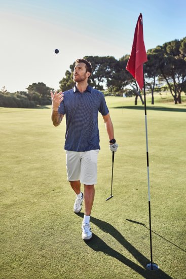 JP1880 Jay-Pi QuickDry Small Print Golf Polo Shirt Navy Blue - Polokošile - Polokošile 2XL-8XL - Trička s límečkem 2XL-8XL