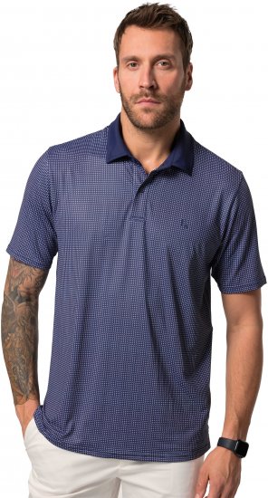 JP1880 Jay-Pi QuickDry Small Print Golf Polo Shirt Navy Blue - Polokošile - Polokošile 2XL-8XL - Trička s límečkem 2XL-8XL