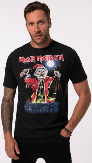 JP1880 Iron Maiden X-Mas Eddie Band T-Shirt Black - Trička - Trička nadměrné velikosti - 2XL-14XL
